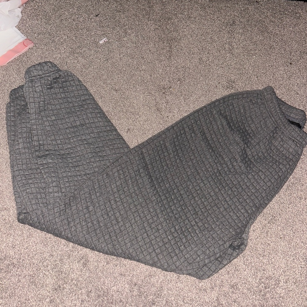 Gray Textured Jogger Pants
